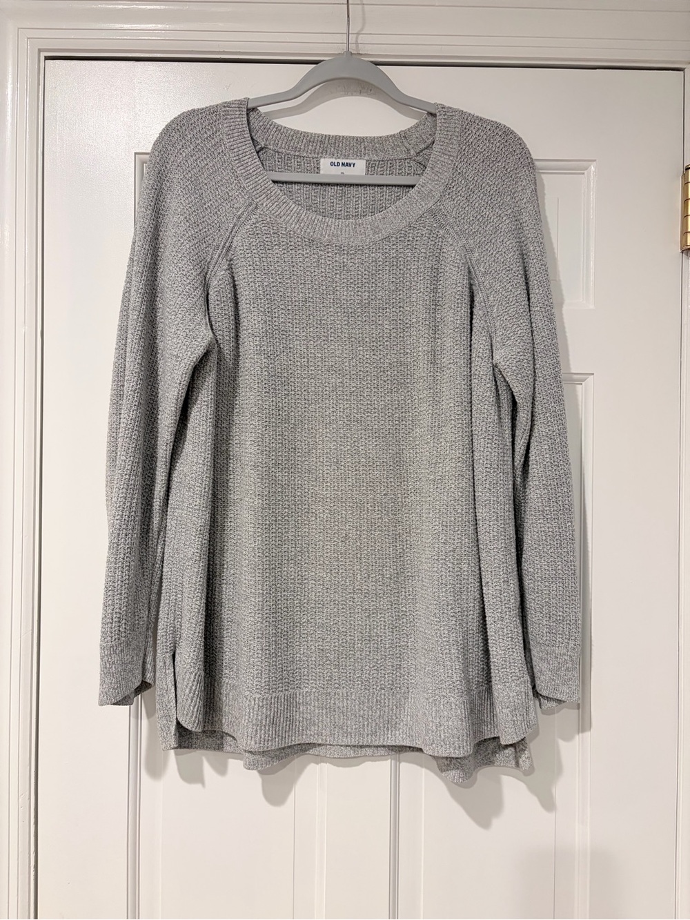 Old Navy XXL Gray Marled Knit Pullover Sweater Tunic Side Slits